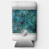 スチールとグリーングリッターモノグラムの電話ケース スリム缶クーラー (裏面)