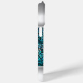 スチールとグリーングリッターモノグラムの電話ケース Case-Mate iPhoneケース (裏面 / 右)