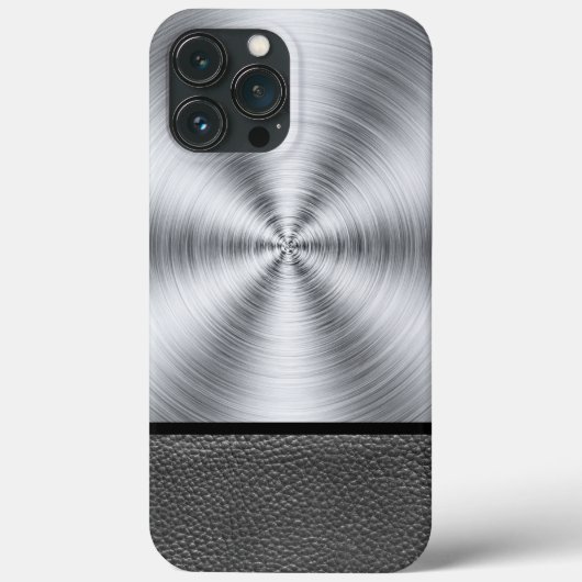 スチールとブラックレザーのプリント Case-Mate iPhoneケース (裏面)
