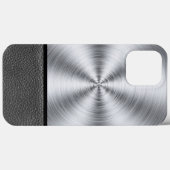 スチールとブラックレザーのプリント Case-Mate iPhoneケース (裏面 (横))