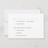 スチールグレイのラベンダーのタイポグラフィーがおしゃれな結婚式の返信カード 招待状 (裏面)