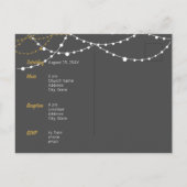 スチールグレーと金ゴールド写真キンセアニェラ インビテーションポストカード (裏面)