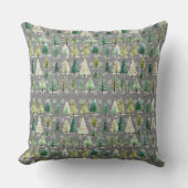 スチールグレーのクリスマスツリーの森 クッション (正面)