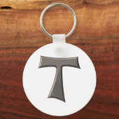 スチールグレールックフランシスカンタウクロス キーホルダー (正面)