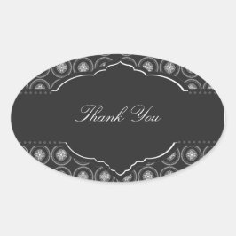 スチールサークル感謝ステッカー 楕円形シール