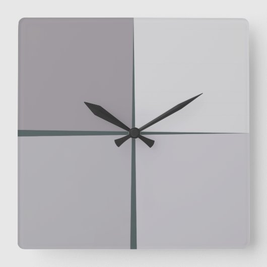 スチールシルバー時計 スクエア壁時計 (正面)