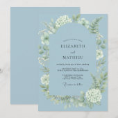 スチールセージの葉ユーカリの結婚式 招待状 (正面/裏面)
