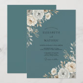 スチールソフトクリーム芍薬の結婚式 招待状 (正面/裏面)
