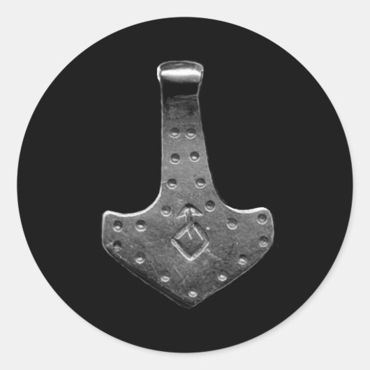 スチールトーンハンマー黒の大きな丸いシール ラウンドシール (正面)