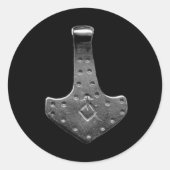 スチールトーンハンマー黒の小さな丸いシール ラウンドシール (正面)