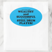 スチールドラム裕福&成功オーバルステッカー 楕円形シール (バッグ)