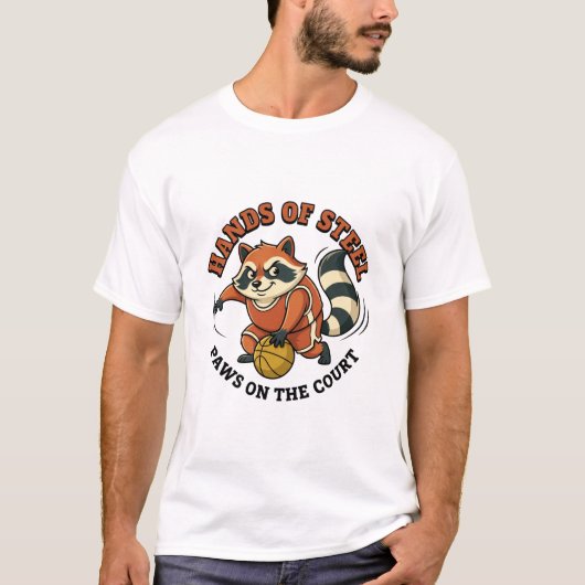 スチールパウズコートアライグマバスケ Tシャツ (正面)