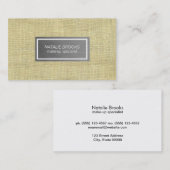 スチールブラシ仕上げメタルとリネンのステッチされた外観 名刺 (正面/裏面)