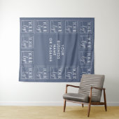 スチールブルーのロゴとテキストの背景 タペストリー (インサイチュ(横))