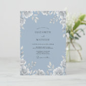 スチールブルーの花嫁衣裳 招待状 (スタンド正面)