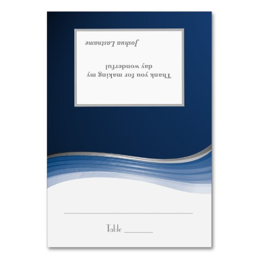 スチールブルーウェーブのシーティングカード テーブルナンバー (正面)