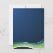 スチールブルーグリーン波お祝い披露宴カード 招待状 (裏面)