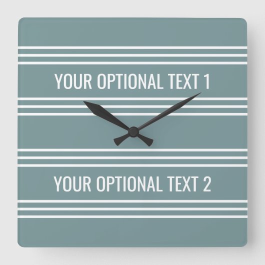 スチールブルーストライプカスタムの時計 スクエア壁時計 (正面)