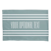 スチールブルーストライプ文字カスタム枕ケース 枕カバー (正面)