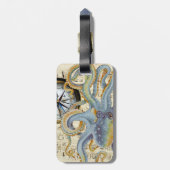 スチールブルータコ型ミュージックコンパス ラゲッジタグ (裏面縦)