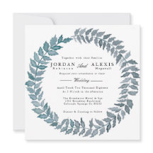 スチールブルーバイン | 水彩の花輪 ウェディング