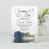 スチールブルーバラ何かブルーブライダルシャワー 招待状 (スタンド正面)