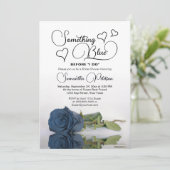 スチールブルーバラ何かブルーブライダルシャワー 招待状 (スタンド正面)