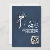 スチールブルーバラ何かブルーブライダルシャワー 招待状 (裏面)