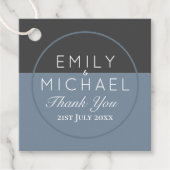 スチールブルーメッセージカードモダンはっきりした フェイバータグ (正面)