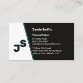 スチールブルーモダンアクセントお洒落パーソナルトレーナー 名刺 (裏面)