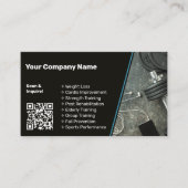 スチールブルーモダンアクセントお洒落パーソナルトレーナー 名刺 (正面)