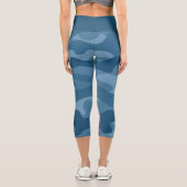 スチールブルーモノカラー迷彩柄 カプリレギンス (裏面)