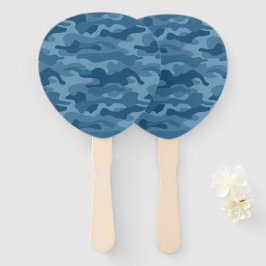 スチールブルーモノカラー迷彩柄 ハンドファン