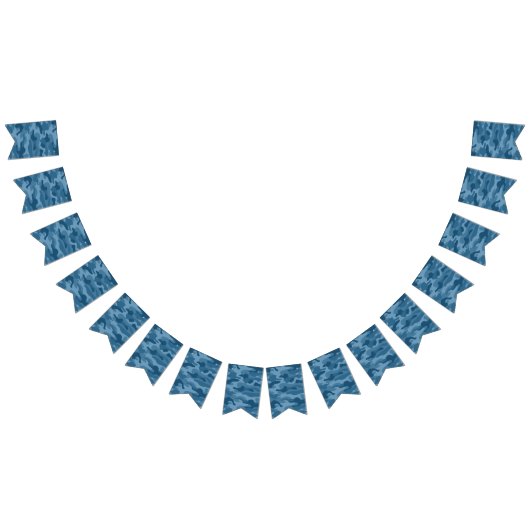 スチールブルーモノカラー迷彩柄 バンティングフラッグ (全)