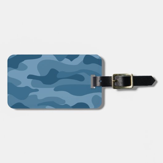 スチールブルーモノカラー迷彩柄 ラゲッジタグ (正面横)