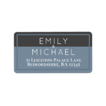 スチールブルー差出人住所ラベル