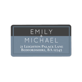 スチールブルー差出人住所ラベル ラベル