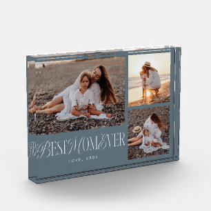 スチールブルー最高のママムエバーコラージュ フォトブロック