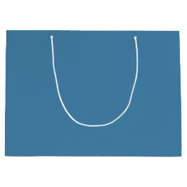 スチールブルー無地の空白のカラー ラージペーパーバッグ