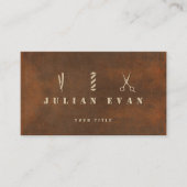 スチールベ素朴バーザーシザーポールバーショップ 名刺 (正面)