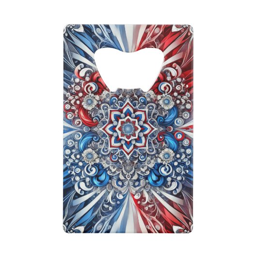 スチールボトルオープナフランスのー(カラー付き)デザイン クレジットカード栓抜き (正面)