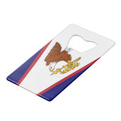 スチールボトルオープナーとアメリカサモア国旗 クレジットカード栓抜き (裏面アングル)