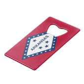 スチールボトルオープナーとアーカンソー州旗 クレジットカード栓抜き (裏面アングル)