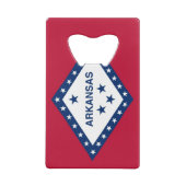 スチールボトルオープナーとアーカンソー州旗 クレジットカード栓抜き (裏面)