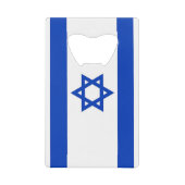 スチールボトルオープナーとイスラエル国旗 クレジットカード栓抜き (正面)