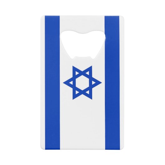 スチールボトルオープナーとイスラエル国旗 クレジットカード栓抜き (正面)