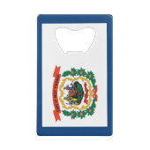 スチールボトルオープナーとウェストバージニア州旗 クレジットカード栓抜き (裏面)