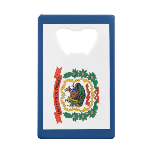 スチールボトルオープナーとウェストバージニア州旗 クレジットカード栓抜き (裏面)