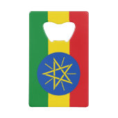 スチールボトルオープナーとエチオピア国旗 クレジットカード栓抜き (正面)