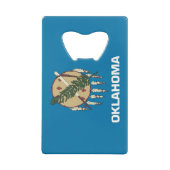 スチールボトルオープナーとオクラホマ州旗州 クレジットカード栓抜き (裏面)